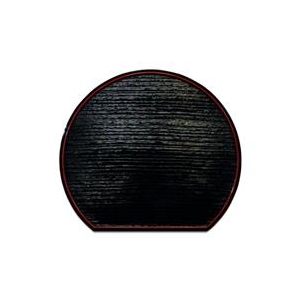 橋本達之助工芸 紀州半月盆 36cm 無地黒（裏朱） ｷｼﾕｳﾊﾝｹﾞﾂﾎﾞﾝ36CMﾑｼﾞｳﾗｼﾕ-イメージ1