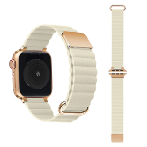 GAACAL Apple Watch Series 1-8/SE1-2(38/40/41mm)用マグネット式PUレザーバンド アイボリー W00186AA-イメージ1