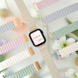 GAACAL Apple Watch Series 1-8/SE1-2(38/40/41mm)用マグネット式PUレザーバンド アイボリー W00186AA-イメージ4