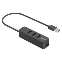 BUFFALO USB-A 3．2Gen1バスパワー上挿しハブ 磁石付 ブラック BSH4U320U3BK