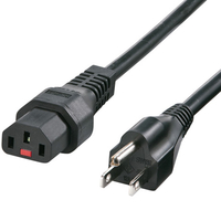 サンワサプライ 抜け防止ロック電源コード 5m ブラック APW12-515C13LK05