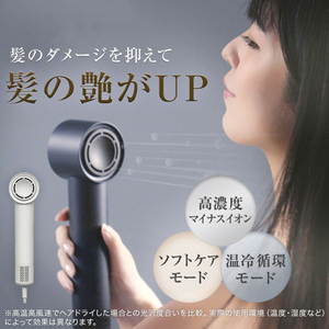 ニトリ 高濃度マイナスイオンヘアケアドライヤー e angle select ダークグレー ﾏｲﾅｽｲｵﾝﾍｱﾄﾞﾗｲﾔｰNY281DGY-イメージ2