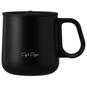 アイリスオーヤマ Cafe Days ふた付きマグカップ ブラック FCJ754V-NCD-M360-イメージ1