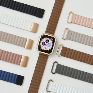 GAACAL Apple Watch Series 1-8/SE1-2(38/40/41mm)用マグネット式PUレザーバンド アッシュローズ W00186MA-イメージ4