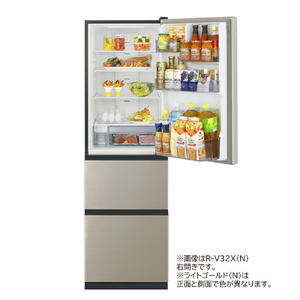 日立 【左開き】315L 3ドア冷蔵庫 ライトゴールド RV32XLN-イメージ2