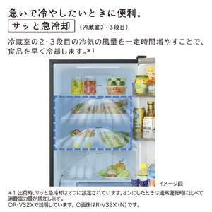 日立 【左開き】315L 3ドア冷蔵庫 ライトゴールド RV32XLN-イメージ5