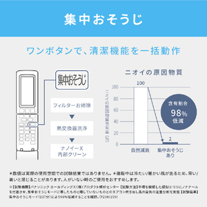 パナソニック 「標準工事費サービス」 29畳 フィルター自動清掃 省エネハイパワーエアコン Eolia(エオリア) Xシリーズ CS-X906D2-W-S-イメージ15
