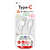 エアージェイ 保護キャップ付き TYPE-A TO C ふわふわケーブル 1M ホワイト UCJ-SCS1M-イメージ1