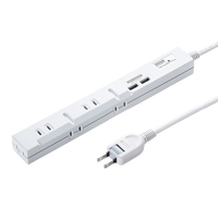 サンワサプライ スリムタップUSB充電機能付き(5個口・3m) TAP-SLIM5U-3
