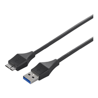 BUFFALO USB3．0スリムケーブル(A to microB・0．5m) ブラック BSUAMBSU305BK