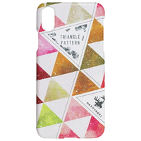 Happymori iPhone XS/X用ケース Triangle Pattern Bar ピンク HM14443I58