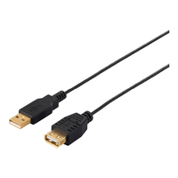 BUFFALO USB2．0延長ケーブル(A to A)スリムタイプ 2．5m ブラック BSUAASM225BK