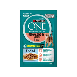 ネスレピュリナペットケア ピュリナワンキャット パウチ 美味を求める成猫用 1歳以上 フィッシュグレービー仕立て 50g FC943RV-12562723-イメージ1