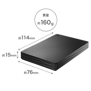 I・Oデータ USB-A対応 ポータブルHDD 2TB ブラック HDPH-UTV2KB-イメージ2