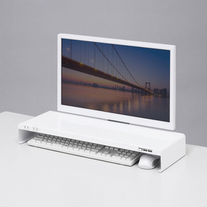 サンワサプライ 電源タップ+USBポート付き机上ラック(W600×D200) ホワイト MR-LC202WN-イメージ8