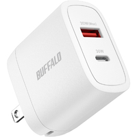 バッファロー PD30W対応AC充電器 C×1/A×1 2ポート ホワイト BSACPD3000C2WH