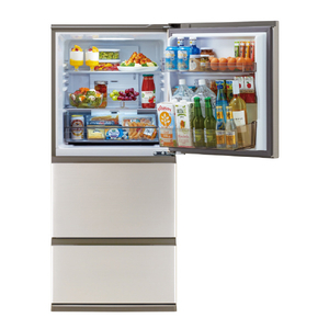 AQUA 【右開き】262L 3ドア冷蔵庫 ブライトシャンパン AQR-26A(N)-イメージ3