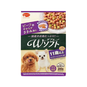 日本ペットフード ビタワン 君のWソフト 11歳以上 お肉を味わうビーフ味粒・やわらかささみ入り 200g FC552RW-イメージ1