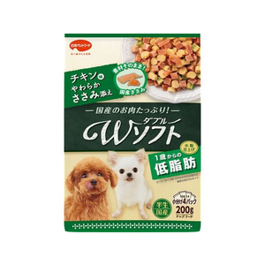 日本ペットフード ビタワン 君のWソフト 低脂肪 チキン味・やわらかささみ添え 200g FC554RW-イメージ1