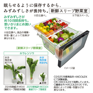 日立 【フレンチドア】540L 6ドア冷蔵庫 HXCCタイプ クリスタルミラー RHXCC54XX-イメージ7