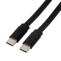 アイネックス USB2．0 Type-Cケーブル PD60W ソフト&フラット 1m ブラック U20CC-MM10P6F