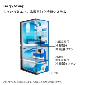 日立 【フレンチドア】670L 6ドア冷蔵庫 ミラーモーブグレー RGZC67XXH-イメージ13