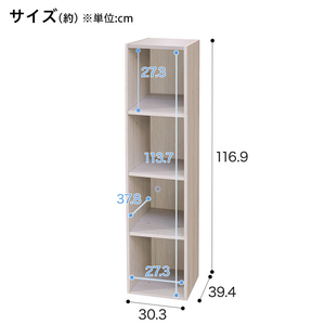 ニトリ Nクリック ディープ レギュラー(4段) ホワイトウォッシュ Nｸﾘｯｸﾃﾞｨ-ﾌﾟ2 ﾚｷﾞｭﾗ-4ﾀﾞﾝWW-イメージ3
