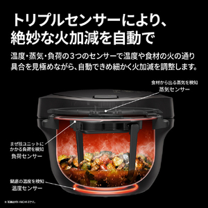SHARP 水なし自動調理鍋 プレミアムブラック KN-HW16K-B-イメージ5