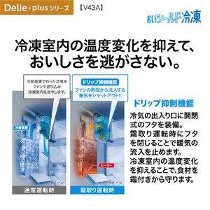 AQUA 【右開き】433L 4ドア冷凍冷蔵庫 Delie（デリエ） ウッドブラック AQR-V43A(K)-イメージ7