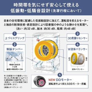 パナソニック 【左開き】ドラム式洗濯乾燥機 マットホワイト NA-LX129FL-W-イメージ20