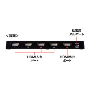 サンワサプライ 4K・HDR・HDCP2．2対応HDMI切替器(4入力・1出力) SW-HDR41LN-イメージ4