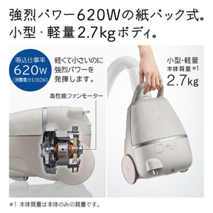 日立 紙パックタイプクリーナー 自走式パワーブラシ e angle select かるパック マーブルベージュ CV-P270E5 C-イメージ2