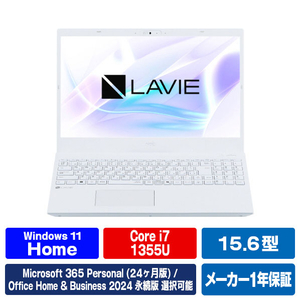 NEC 15．6型高性能ノートブック LAVIE N15 パールホワイト PC-N157CLAW-イメージ1