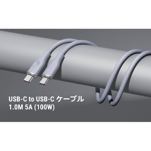 VOLTME シリコン 充電ケーブル USB-C&USB-C 100W グレー C2144-イメージ10