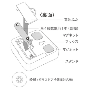 オーム電機 時計付き大画面デジタルタイマー ホワイト COK-T141-W-イメージ4
