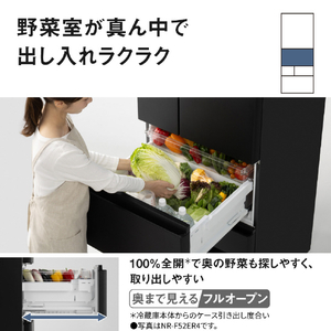 パナソニック 【右開き】468L 5ドア冷蔵庫 マットホワイト NR-E47ER4-W-イメージ4