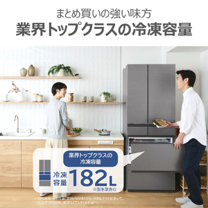 東芝 【フレンチドア】586L 6ドア冷蔵庫 フロストホワイト GR-A590WFS(TW)-イメージ5