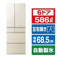 東芝 【フレンチドア】586L 6ドア冷蔵庫 グレインアイボリー GR-A590WF(UC)