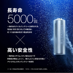 エレコム ナトリウムイオン電池モバイルバッテリー ライトグレー DE-C55L-9000LGY-イメージ3