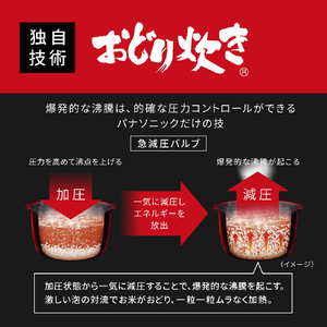 パナソニック 可変圧力IH炊飯ジャー(5．5合炊き) ブラック SR-N310D-K-イメージ9