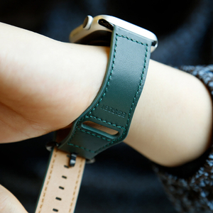 EGARDEN Apple Watch 42/41/40/38mm用バンド GENUINE LEATHER STRAP ディープグリーン EGD20603AW-イメージ3
