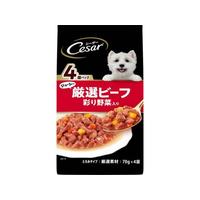 マースジャパン シーザー ジューシー厳選ビーフ入り 彩り野菜入り 70g×4袋 FC076RK