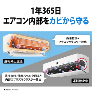 シャープ 「標準工事代金半額」 10畳 フィルター自動清掃 エアコン e angle select プラズマクラスターエアコン Vシリーズ AY-28TVE5S-イメージ12