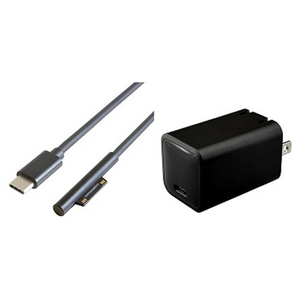 I・Oデータ 急速充電対応 Surface用ケーブル&充電器セット SET-GP-ACC65-TCS65/B-イメージ1