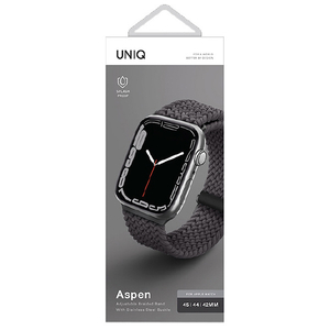 ＵＮＩＱ Apple Watch 42/44/45mm用BRAIDED STRAP UNIQ ASPEN GRANITE GREY UNIQ-44MM-ASPGRY-イメージ5