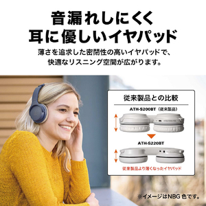 オーディオテクニカ ワイヤレスヘッドホン ブラック ATH-S220BT BK-イメージ14