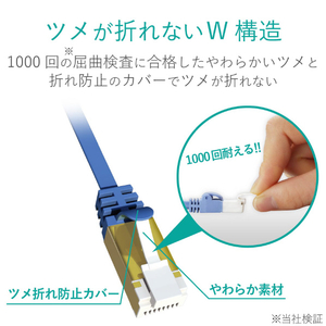 エレコム ツメ折れ防止フラットLANケーブル(Cat7対応)(3．0m) ブルーメタリック LD-TWSFT/BM30-イメージ5