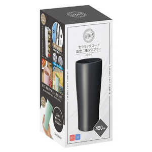 カクセー 真空二重セラミックコートタンブラー450ml セラコ チャコール CE01Cｼﾝｸｳｾﾗﾐﾂｸﾀﾝﾌﾞﾗ-450-イメージ5