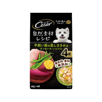 マースジャパン シーザー 自然素材レシピ 平飼い鶏の蒸しささみ&さつまいも・いんげん 60g×4袋 FC457RW