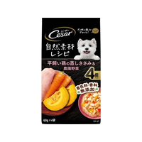 マースジャパン シーザー 自然素材レシピ 平飼い鶏の蒸しささみ&農園野菜 60g×4袋 FC460RW